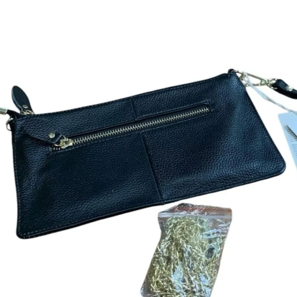 Luxe Black Leather Clutch Bag